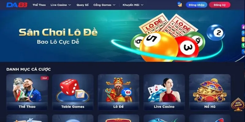 Chơi game casino trên hệ thống cá cược châu Á DA88