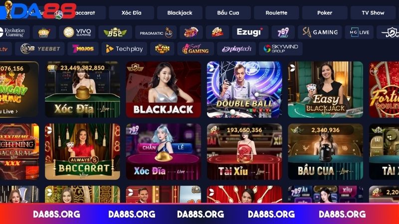 Các trò chơi casino DA88 phổ biến nhất